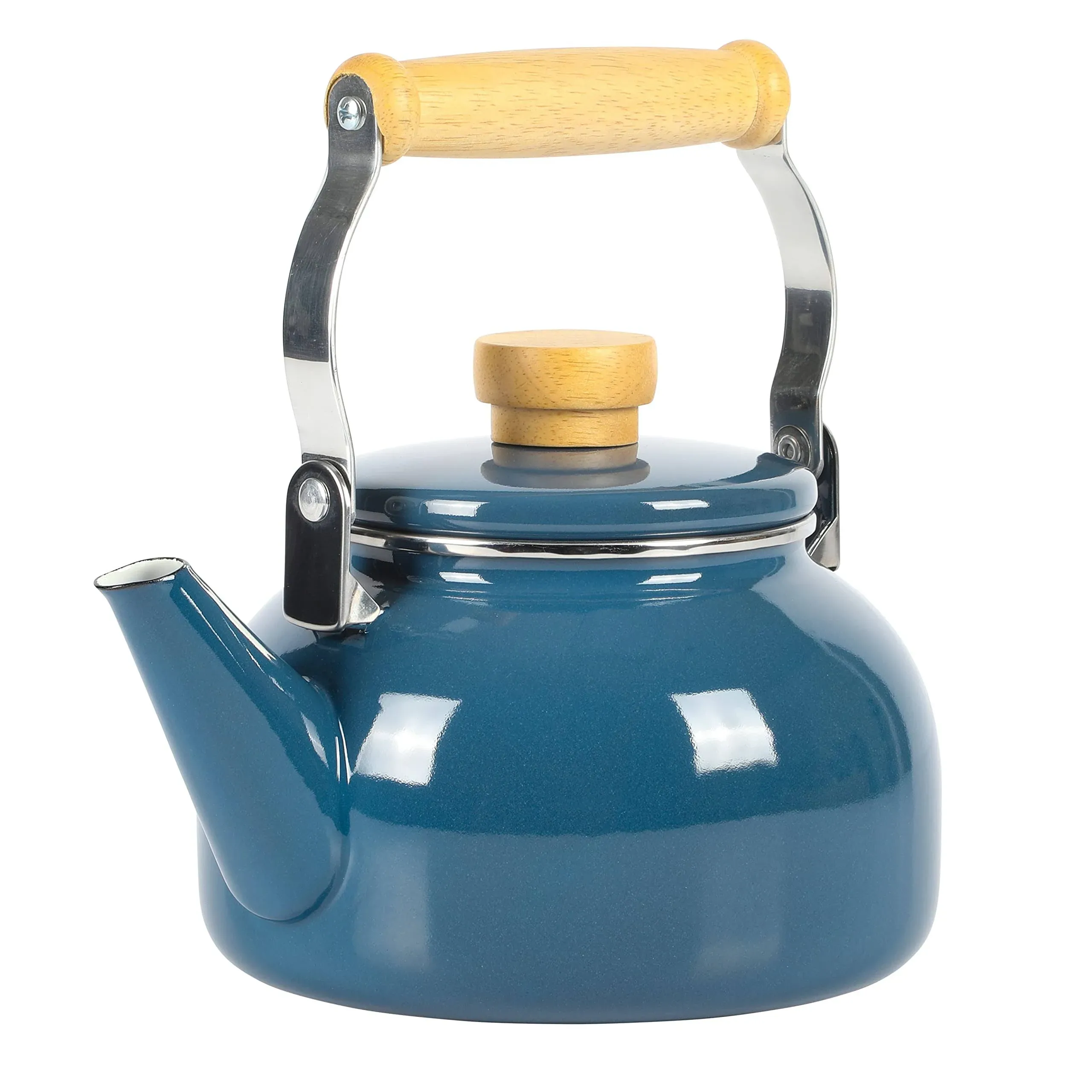 Mr. Coffee Quentin 1.5 Quart Tea Kettle With Fold Down Handle in Blue