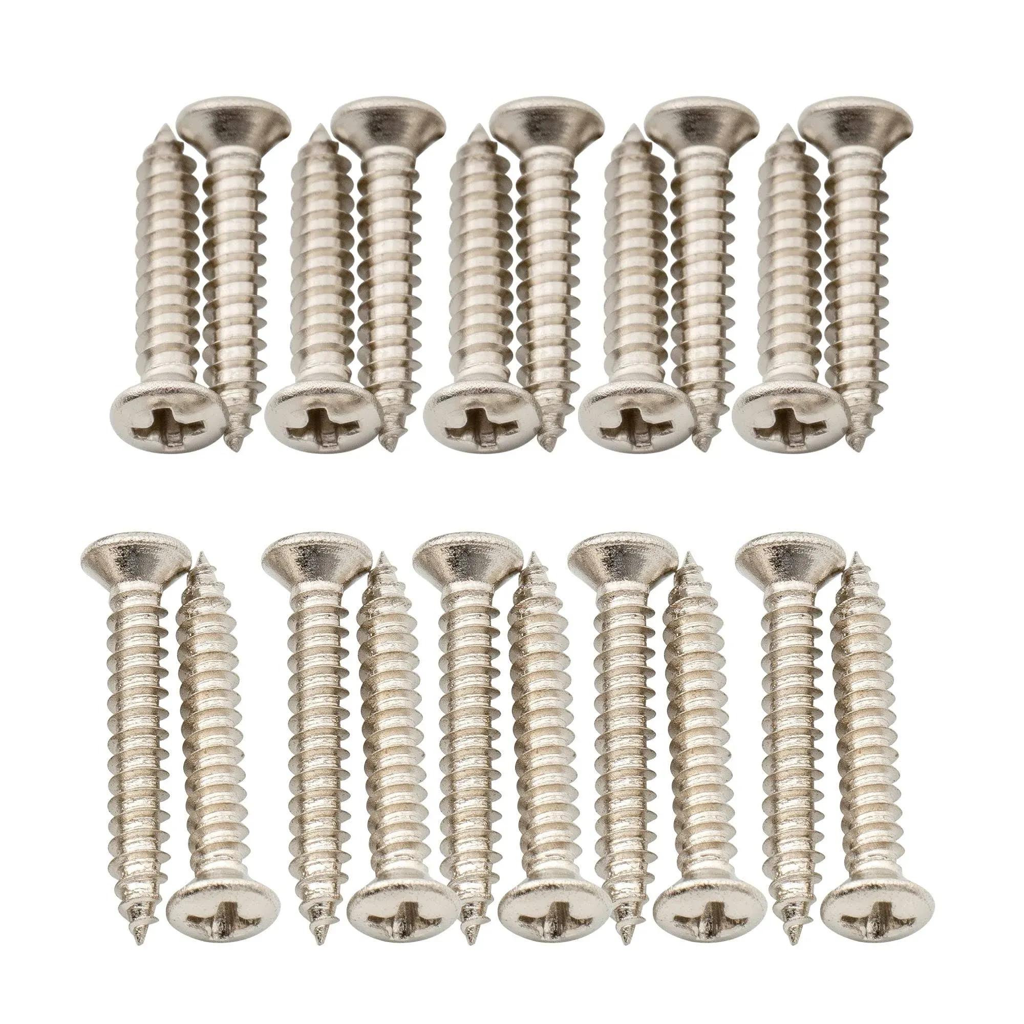 Musiclily Ultra Nickel 2.5mm Stainless Steel Countersunk Pickup Ring Screws Set