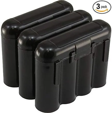 Powertron 3 Pack AA/AAA / CR123A Black Battery Holder Storage Cases