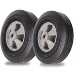 AR-PRO (2-Pack) 10''x2.5'' Flat Free Solid Rubber Replacement Tires - Flat-Free Tires for Hand Trucks and Wheelbarrows with 10” Tires with 5/8" Axles