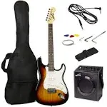 Rockjam Electric Guitar Superkit with 10-Watt Amp, Gig Bag, Picks - Sunburst