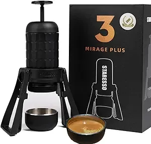 STARESSO PLUS Portable Coffee Maker, Professional Travel Coffee Maker, 20Bar Pressure, 180ml Water Tank, Manual Portable Espresso Machine for Traveling Camping Office Home