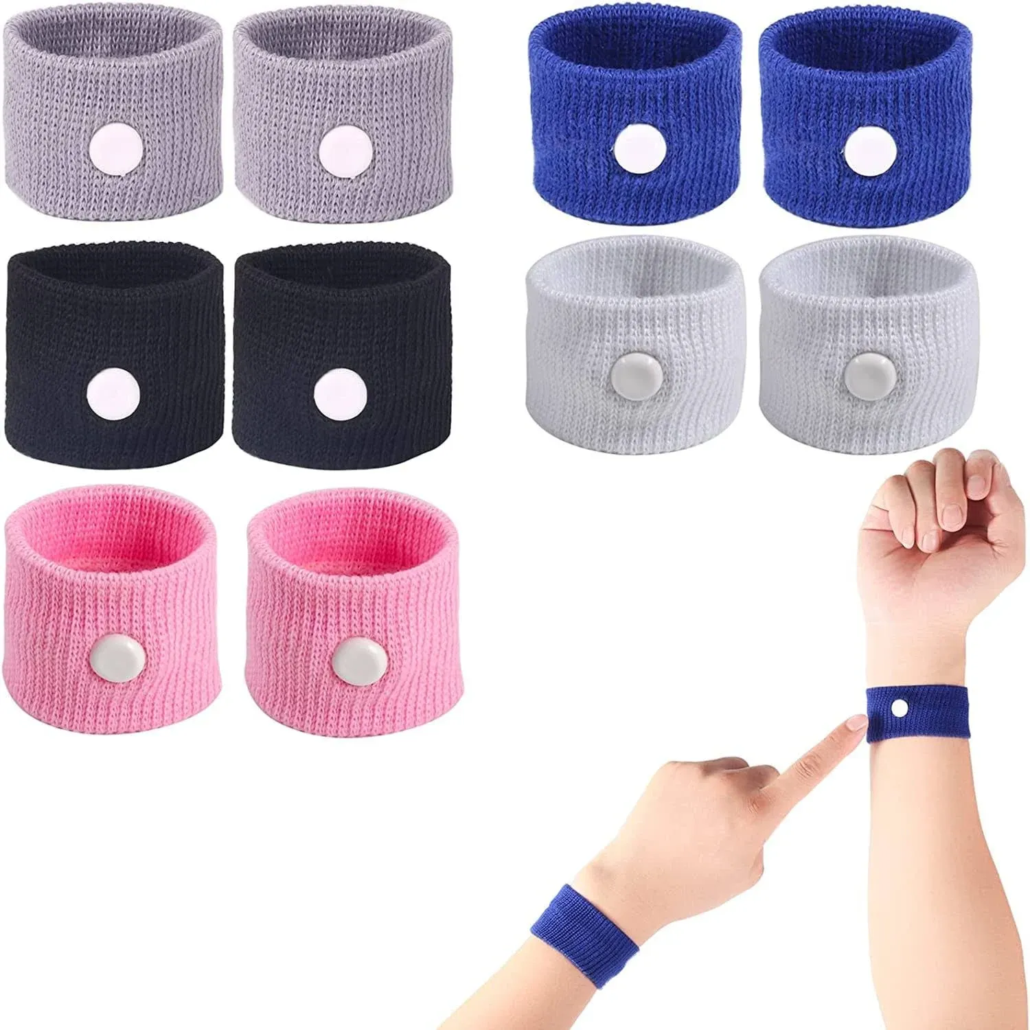 LYJEE 5 Pairs Motion Sickness Bands Nausea Wristbands for Car Sickness Relief ...