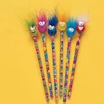 Raymond Geddes Miles O'Smiles Tip Topz Number 2 Pencils For Kids With Pencil Toppers (Pack of 24)