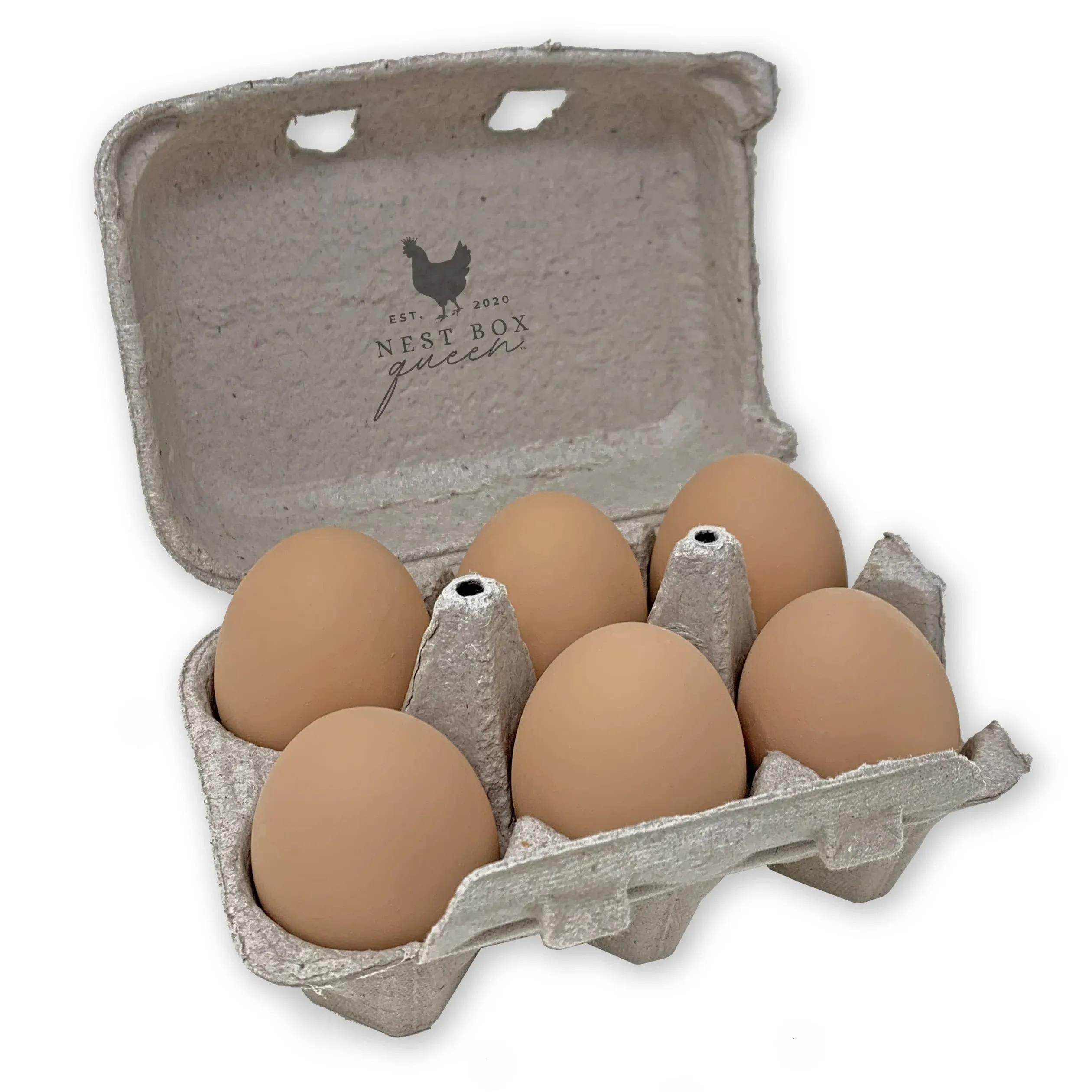 Ceramic Chicken Nest Eggs Brown Set Of 6 Box Training Poultry Livestock Supplies