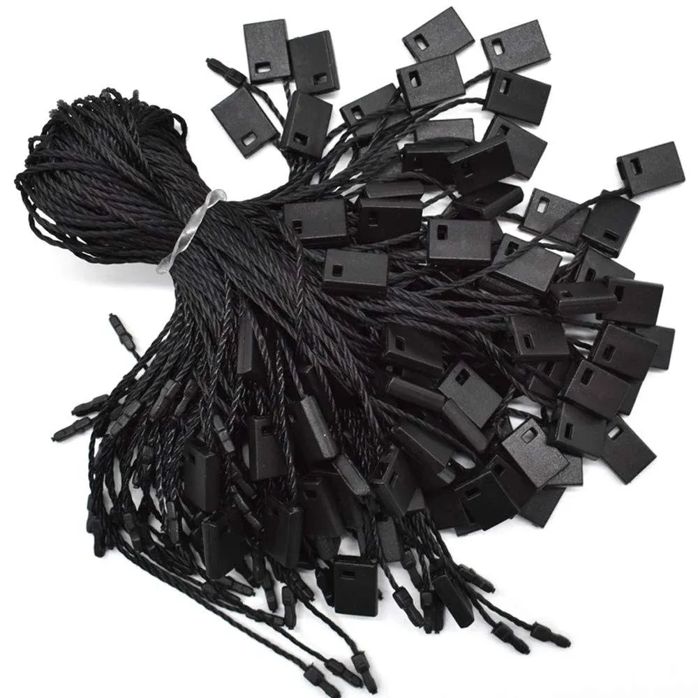 Renashed Hang Tag String Black 7" 1000Pcs Nylon Snap Lock Pin Loop Fastener Hook Ties Easy and Fast to Attach