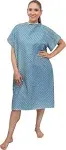 3 Pack - Blue Hospital Gown with Back Tie / Hospital Patient Gown with Ties - One ...