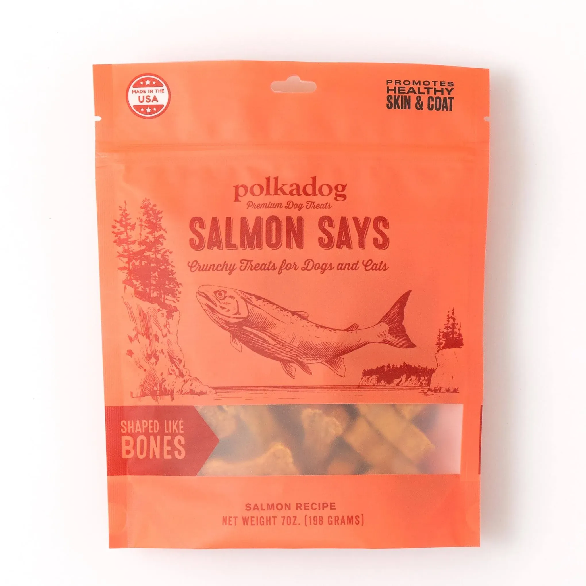 Polkadog Salmon Says Bone Shaped Dog Treats - 8 oz