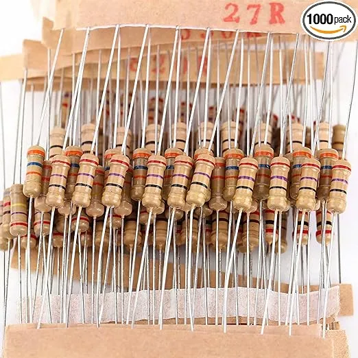 1000pcs Carbon Film Resistors Assortment Set, 100 Values 1 Ohm - 1m Ohm 5% 1/2W ...