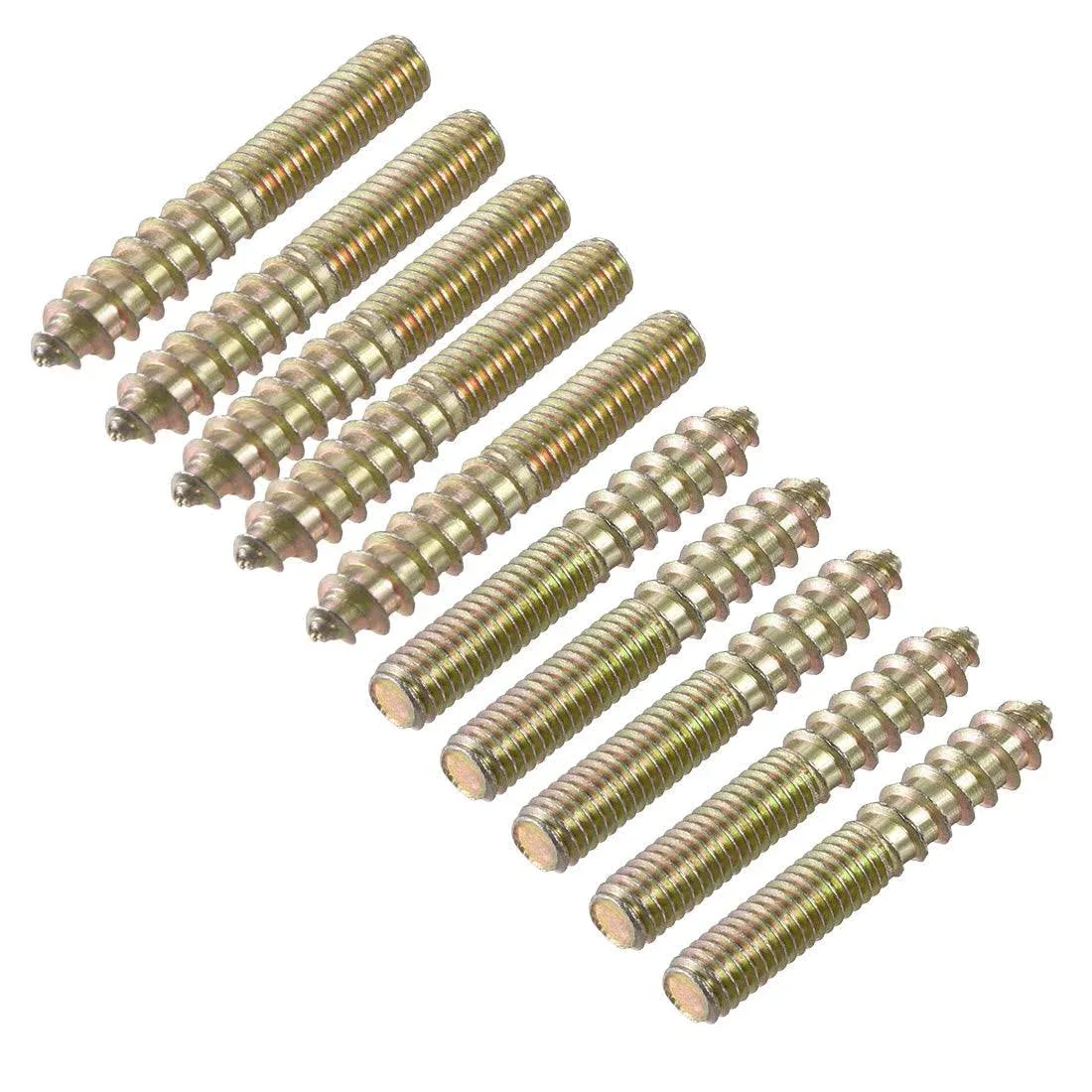 Uxcell 10pcs M6x40mm Hanger Bolt Double Headed Bolt Self-Tapping Screw for ...