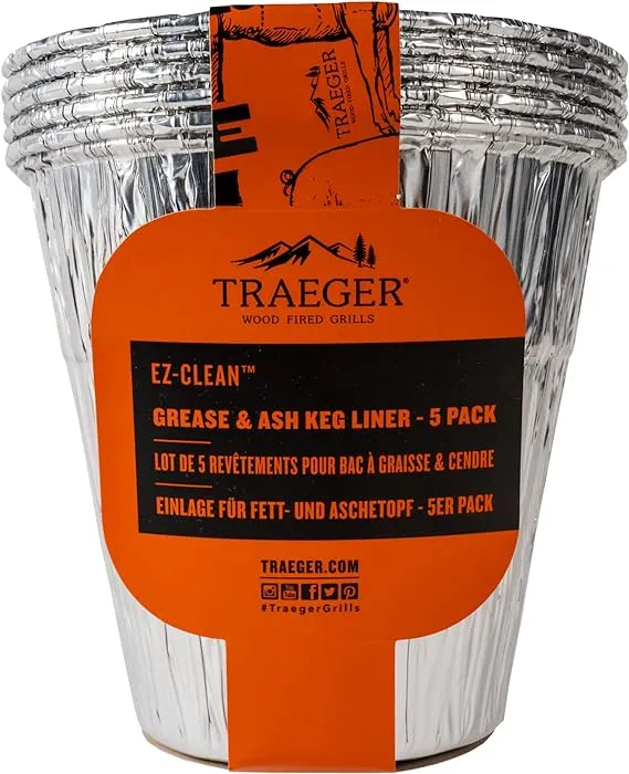 Traeger Pro 34 Aluminum Drip Pan Liner For Pro 34, Elite 34, Eastwood 34 5 pk