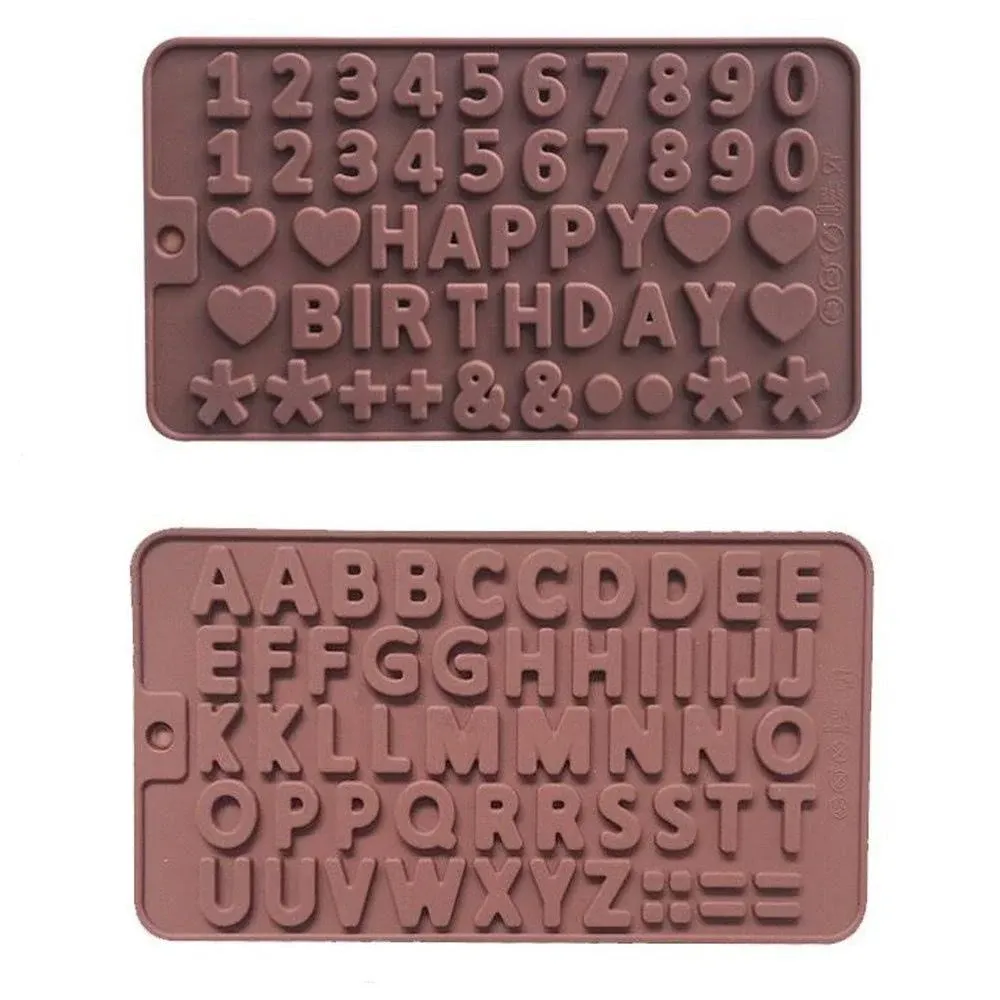 Murong Silicone Letter Number MoldsReusable Chocolate Molds with Happy Birthd...