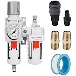 Nanpu NPT Compressed Air Filter Regulator Lubricator Combo Water/Oil Trap Separator