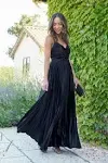 Petal & Pup Naira Pleated Maxi Dress - Black