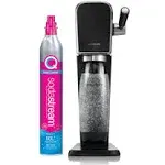 SodaStream Art Sparkling Water Maker with Dishwasher Safe Bottle and Quick Connect CO2 Cylinder (Black)