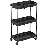 SimpleHouseware Kitchen Cart Storage 3-Tier Slim/Super Narrow Shelves with Handle, 26.5'' Height/5.5'' Width for Narrow Place, Turquoise