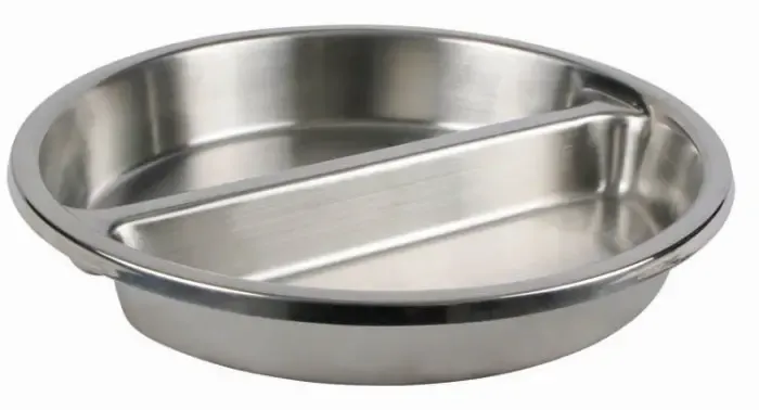 Winco SPFD-2R Round Divided Food Pan for 6 qt. Chafer