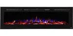 Touchstone 80015 -The Sideline Electric Fireplace - 72 Inch Wide - in Wall Recessed - 5 Flame Settings - Realistic 3 Color Flame - 1500/750 Watt Heater - (Black) - Log & Crystal Hearth Options