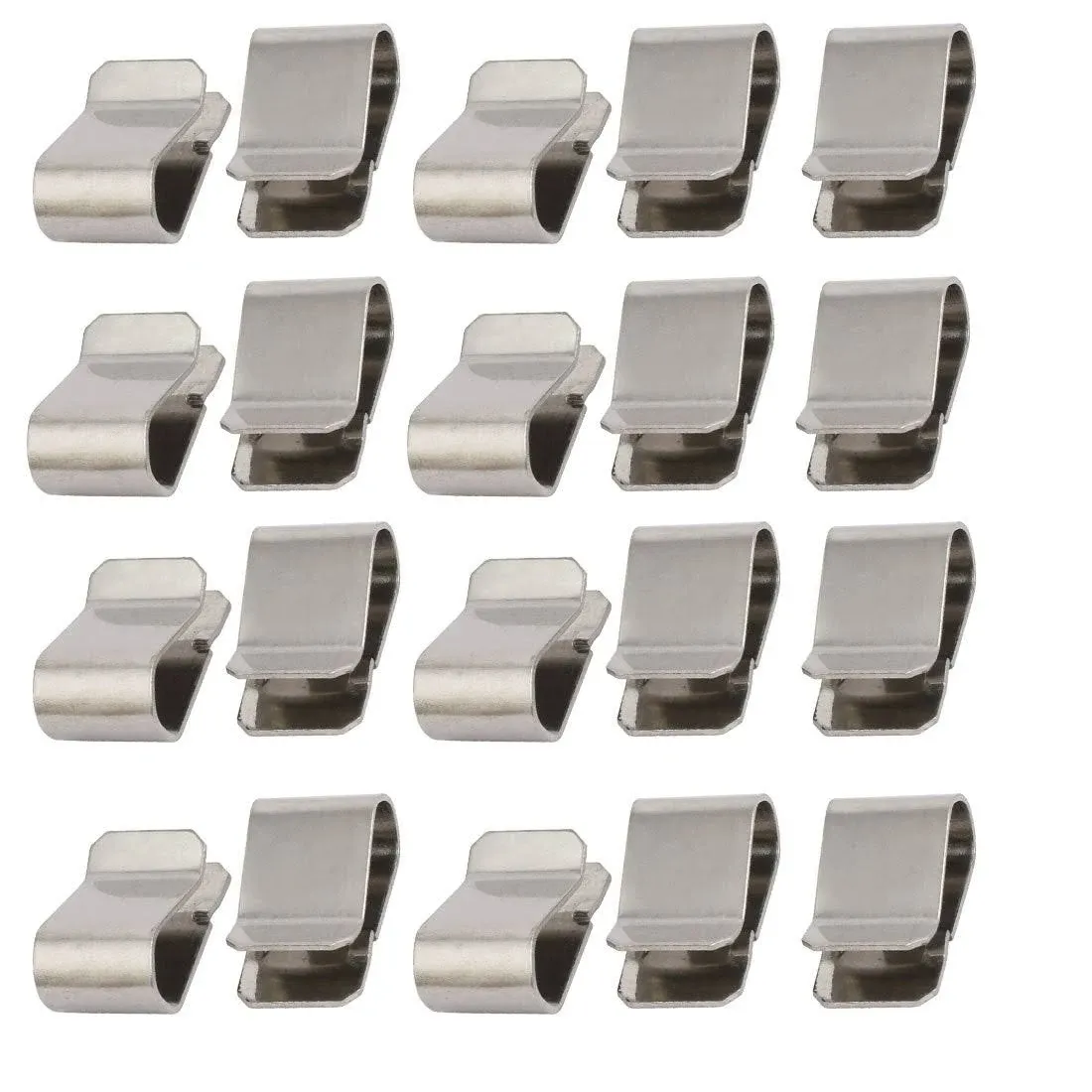 uxcell 20pcs Stainless Steel Spring U Clip Silver Tone 21.4mm x 12mm