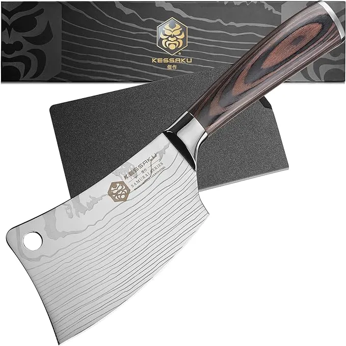 Kessaku 4.5&#034; Mini Meat Cleaver Butcher Knife - Samurai Series - Stainless Steel