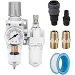 Nanpu NPT Compressed Air Filter Regulator Lubricator Combo Water/Oil Trap Separator