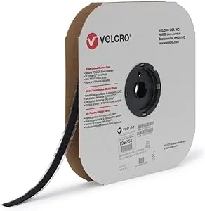 1/2" x 75' - Loop - Black Velcro Brand Tape - Individual Strips