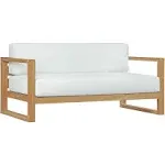 Modway Upland Natural White Outdoor Patio Teak Sofa