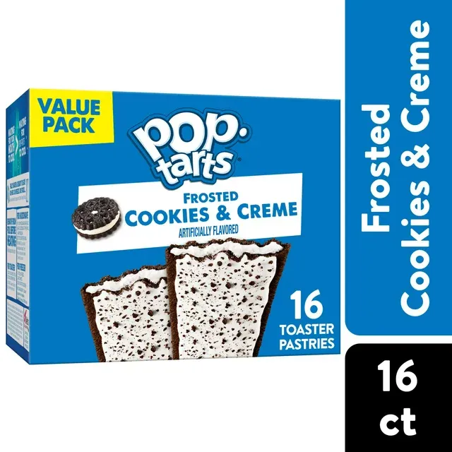 Pop-Tarts Frosted Cookies and Crème Breakfast Toaster Pastries, 27 oz, 16 Count