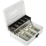 Cash Box with Combination Lock Metal Money Box with Cash Tray Lock Safe Box 4...