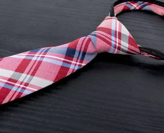 Spring Notion Boy's Tartan Plaid Woven Zipper Tie