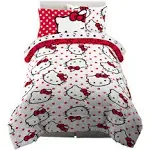 Hello Kitty &#034;Polka Dot&#034; Kids Reversible Full Bed Set-AB0C3DN4MP<wbr/>34