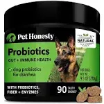 Pet Honesty Probiotics for Dogs Dog Bowel Support Digestive Enzymes Duck Fla 90c