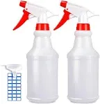 Johnbee Spray Bottle - Empty Spray Bottles (16oz/2Pack) - Spray Bottles for Cleaning Solutions / Plants / Bleach Spray / BBQ - with Adjustable Nozzle