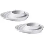 Küchenprofi Set of 2 Egg Cups with Oval Base, White Porcelain Egg Holders for Hard or Soft Boiled Eggs, 3.5-Inch by 4-Inch