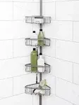 Zenna Home Tension Pole Shower Caddy Satin Nickel