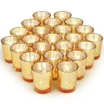 Volens Gold Party Decorations 72pcs, Mercury Glass Gold Votive Candle Holders