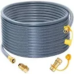 Azdele Upgraded 48 Feet 1/2 inch Natural Gas Hose Propane Hose Extension Kit with Quick Connect Fittings Fit for Weber Grill Gas Conversion Kit BBQ, Pizza