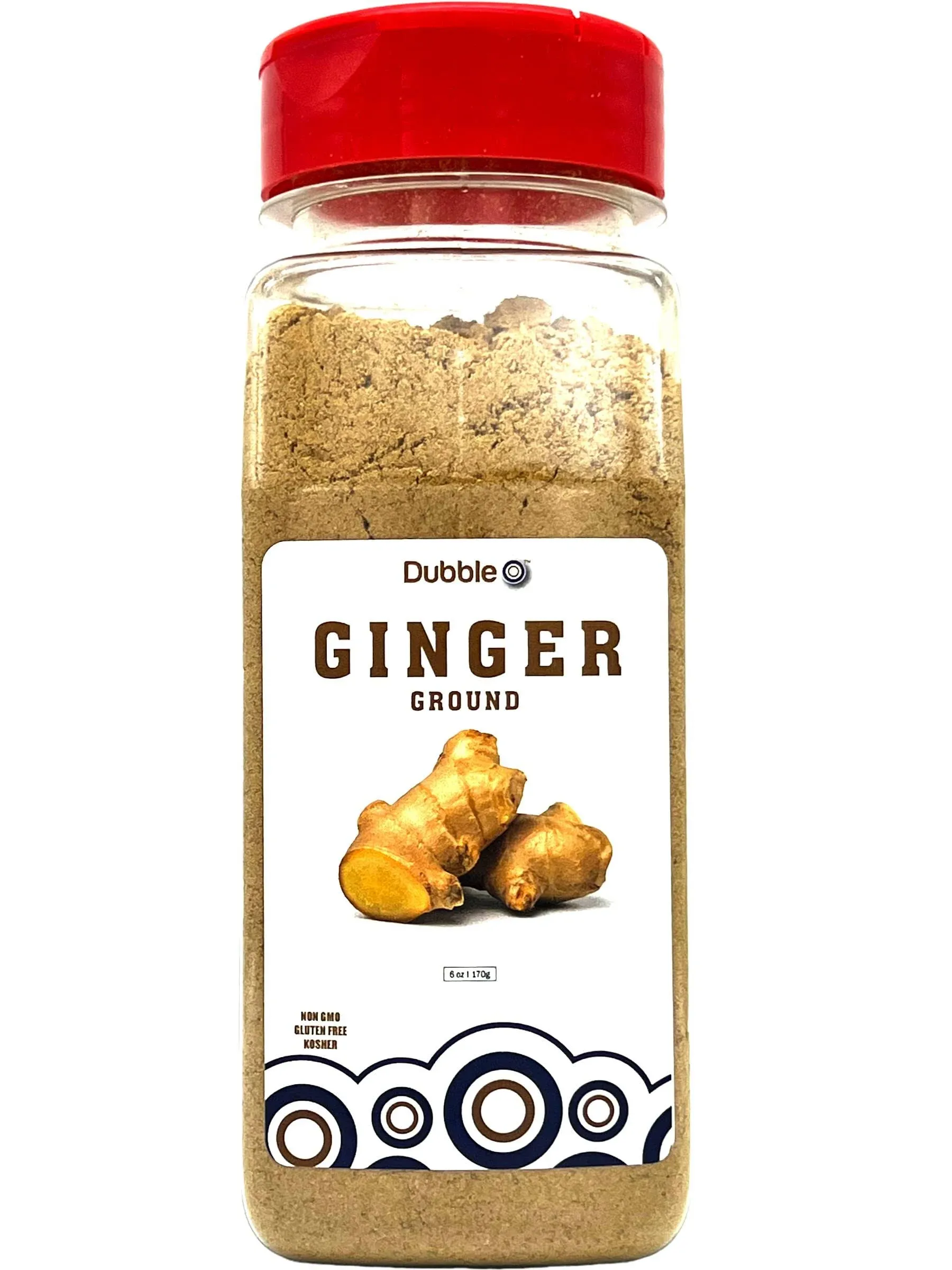 Ground Ginger Powder - 6 oz - Non GMO, Kosher, Halal, and Gluten Free - Premium Quality Ginger - Dubble O Brand