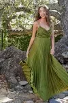 Petal and Pup Naira Pleated Maxi Dress Palm Green