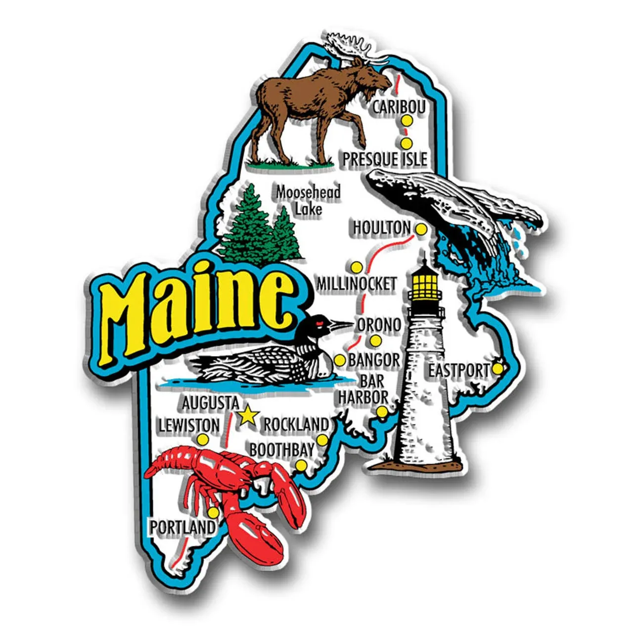 Maine Jumbo State Magnet by Classic Magnets