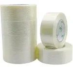 BOMEI PACK 6PACK Reinforced Packing Tape, 5.5Mil 2Inx 60Yds, Heavy Duty Fiber Strapping Adhesive Packaging Tape