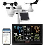 Weather Station Wireless 7-in-1 Weather Station with Rain Gauge Outdoor Indoor Outdoor Thermometer, Accurate Forecasting, Air Pressure, Humidity, Wind Gauge, Moon Phase and Alarm Clock.