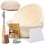 Criss Elite Bread Banneton Proofing Basket, Round 9" Set of 2, Sourdough Bread Baking Supplies Starter Kit, Bread Making Tools, Bread BAS