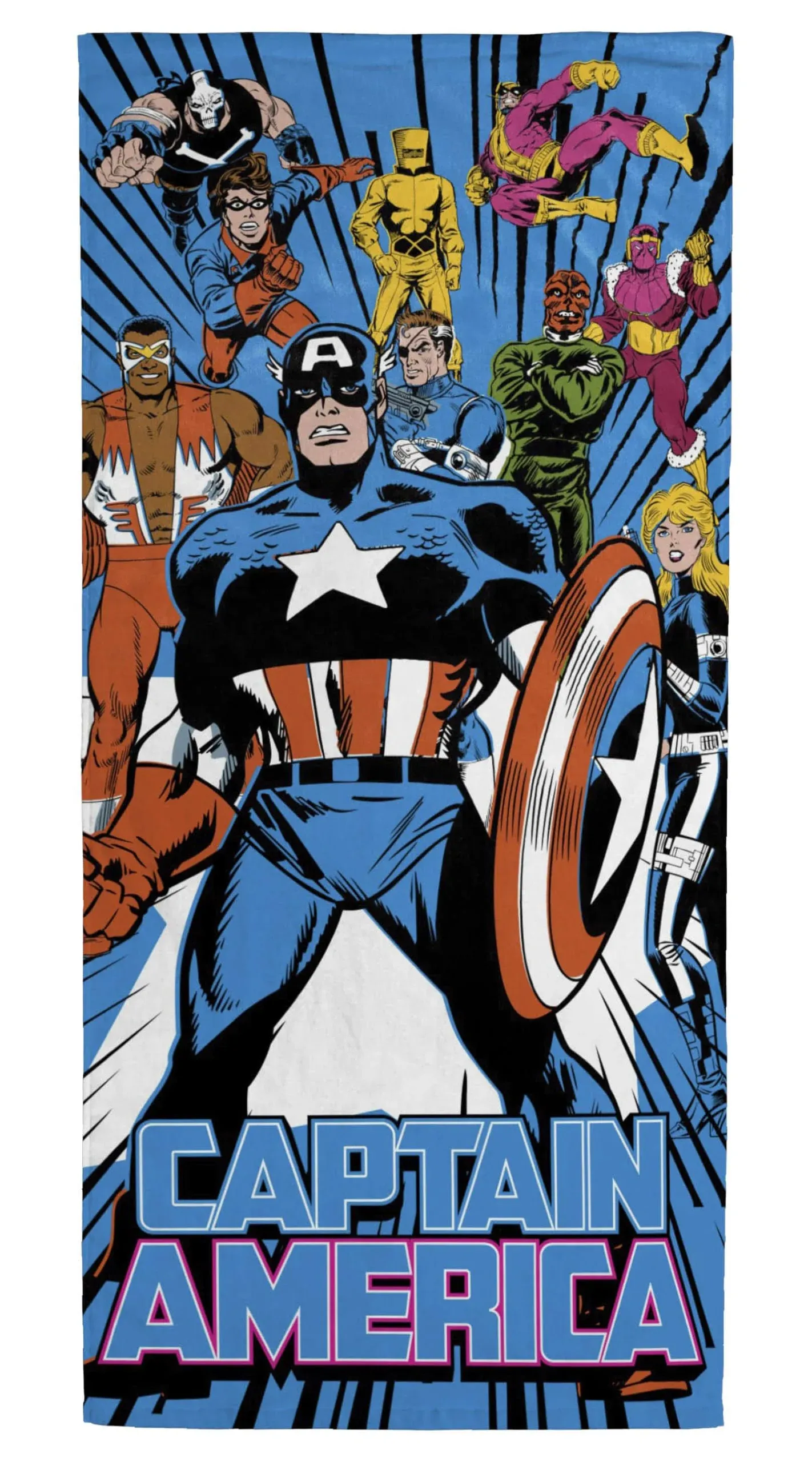 Captain America Comic Art Beach Towel