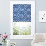 EXCLUSIVE HOME Montague Indigo Cordless Total Blackout Polyester Roman Shade 34 in. W x 64 in. L YO014897DSEHD1 A426