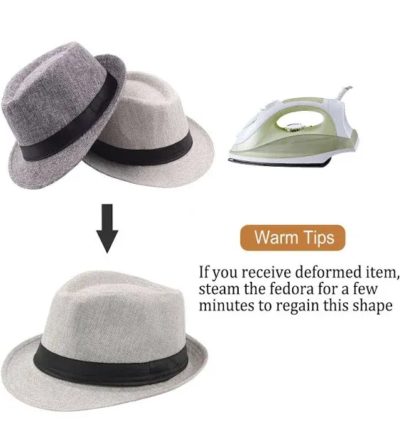  5 Pack Short Brim Fedora Classic Large 5pack-black+wh<wbr/>ite+khaki+blue<wbr/>+wine Red