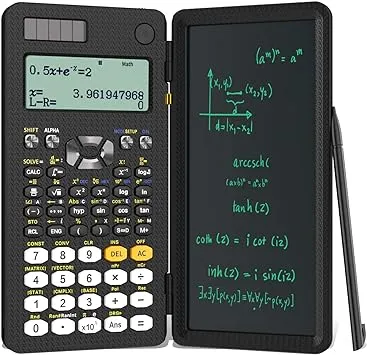 Upgraded 991es Plus Desktop Scientific Calculator, ROATEE CalcNote MultiView 4-Line Display with Erasable LCD Writing Tablet, Solar Battery Power