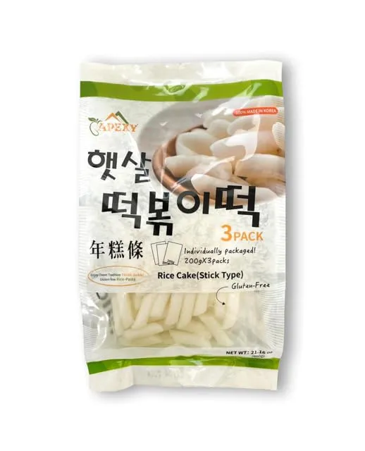 Apexy Korean Rice Cake Tteokbokkik Rice Cake, Chewy Tteok, Authentic Korean Street Food Snack, Perfect with Cheese and Ramen Noodles, No MSG, No Corn Syrup, Vegan and Gluten Free, Non-GMO 21.16 oz