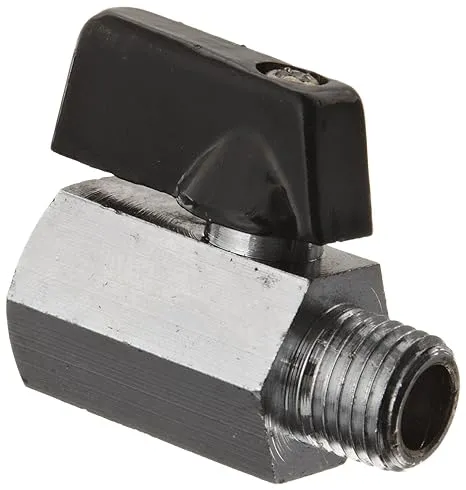 Kingston KMBVM Series Brass Mini Ball Valve, Lever, 1/4" NPT Male x NPT Female