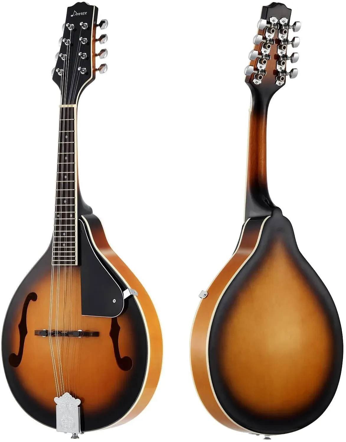 Donner Mandolin Instrument Mahogany Sunburst A Style with Tuner, String, Gig Bag ...